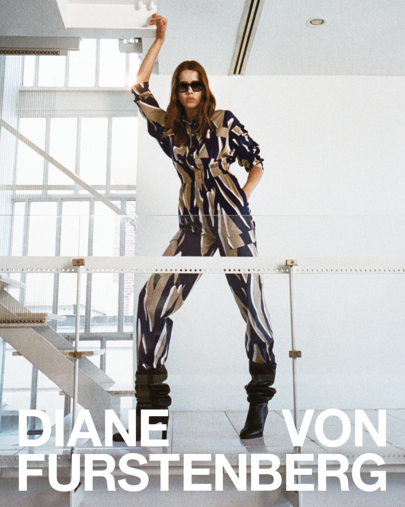 Olivia Petronella Palermo featured in  the Diane Von Furstenberg Odyssey Collection advertisement for Spring 2025