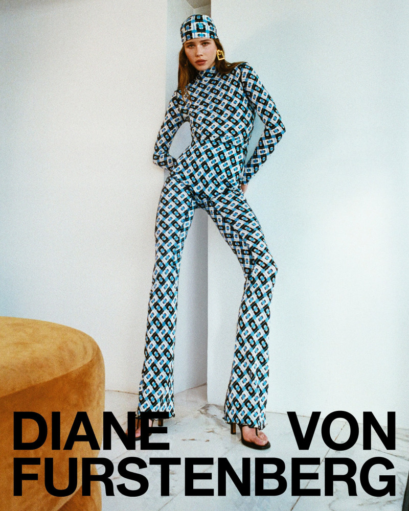 Olivia Petronella Palermo featured in  the Diane Von Furstenberg Odyssey Collection advertisement for Spring 2025