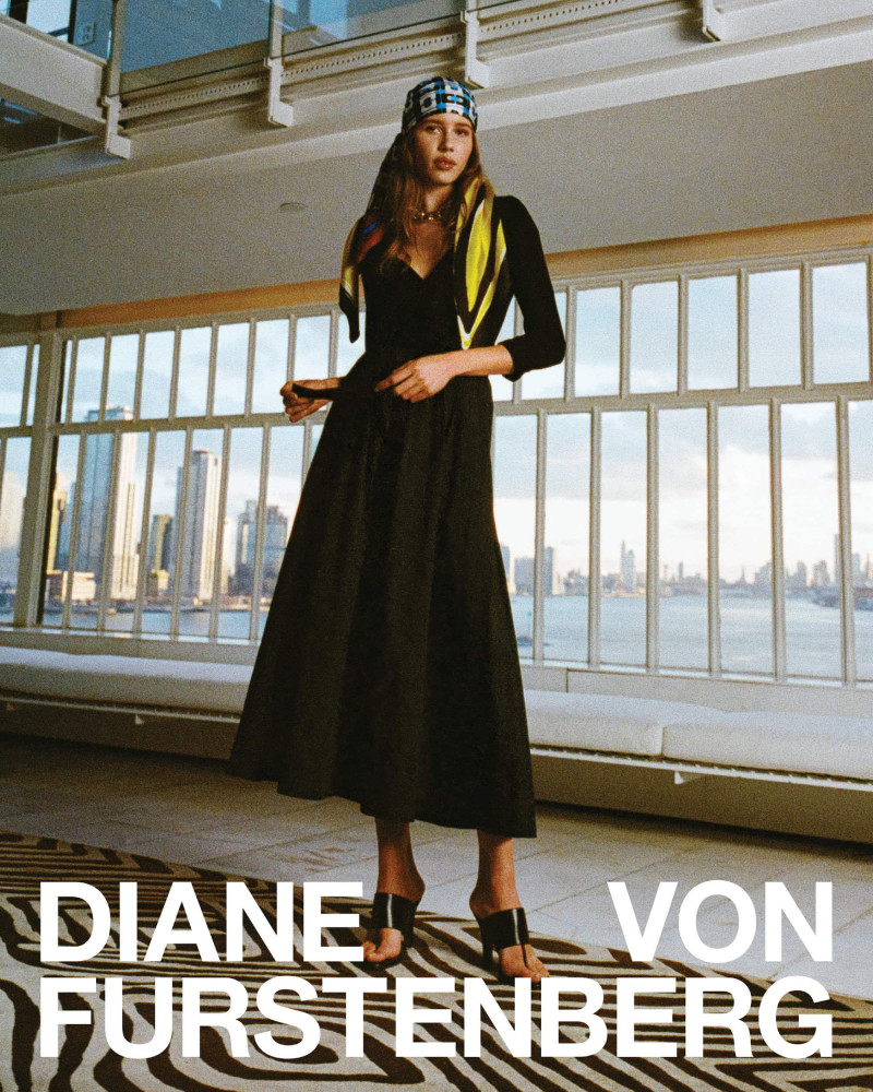 Olivia Petronella Palermo featured in  the Diane Von Furstenberg Odyssey Collection advertisement for Spring 2025
