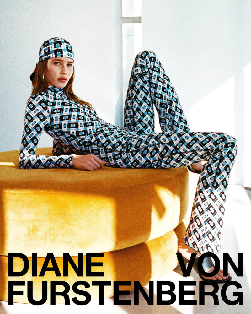 Olivia Petronella Palermo featured in  the Diane Von Furstenberg Odyssey Collection advertisement for Spring 2025