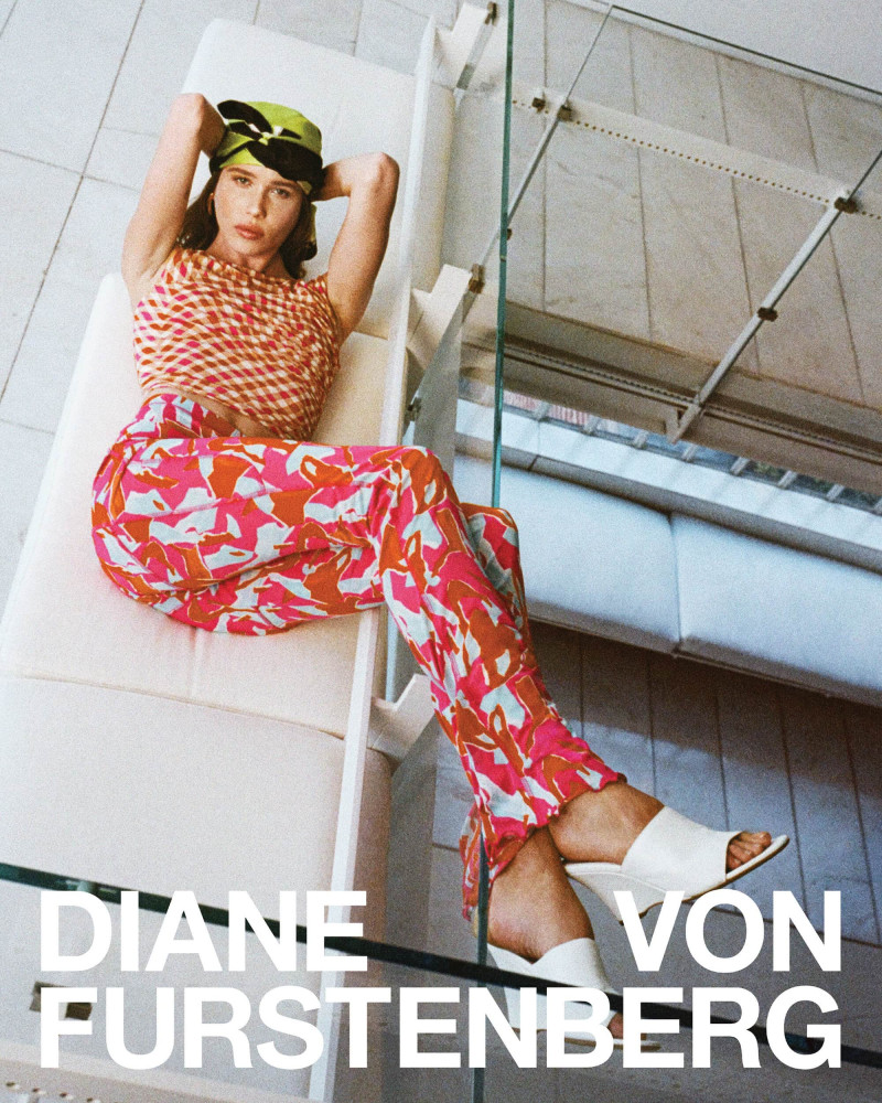 Olivia Petronella Palermo featured in  the Diane Von Furstenberg Odyssey Collection advertisement for Spring 2025
