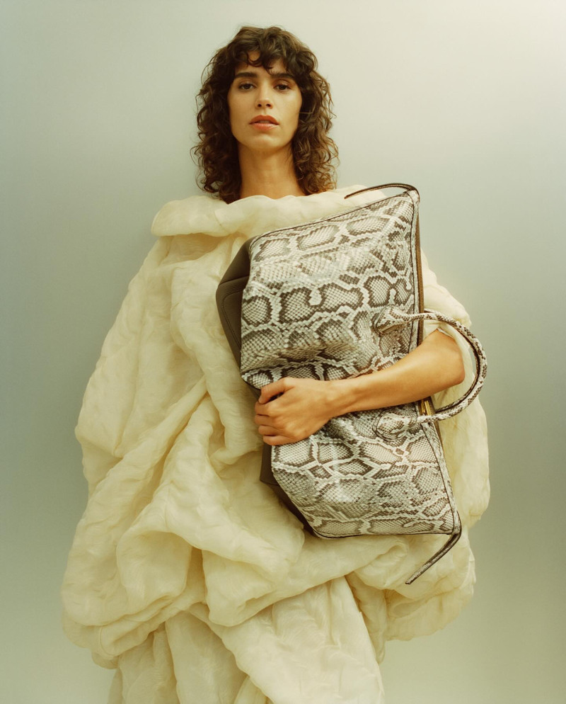 Mica Arganaraz featured in  the Khaite advertisement for Spring/Summer 2025