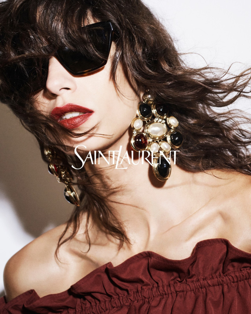 Mica Arganaraz featured in  the Saint Laurent advertisement for Resort 2025