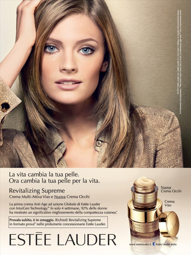 Constance Jablonski featured in  the Estée Lauder Revitalizing Supreme advertisement for Autumn/Winter 2012