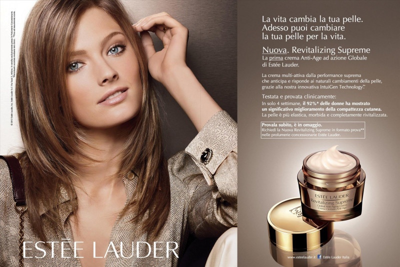 Constance Jablonski featured in  the Estée Lauder Revitalizing Supreme advertisement for Autumn/Winter 2012