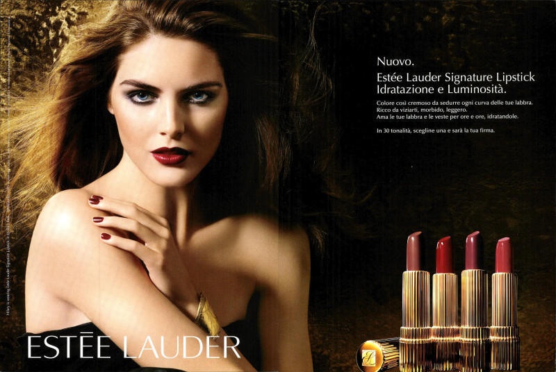 Hilary Rhoda featured in  the Estée Lauder Signature Lipstick advertisement for Autumn/Winter 2007