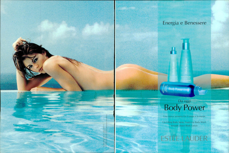 Elizabeth Hurley featured in  the Estée Lauder Body Power advertisement for Spring/Summer 2000