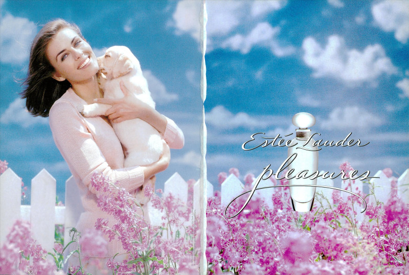 Elizabeth Hurley featured in  the Estée Lauder Pleasures Fragrance advertisement for Spring/Summer 1999