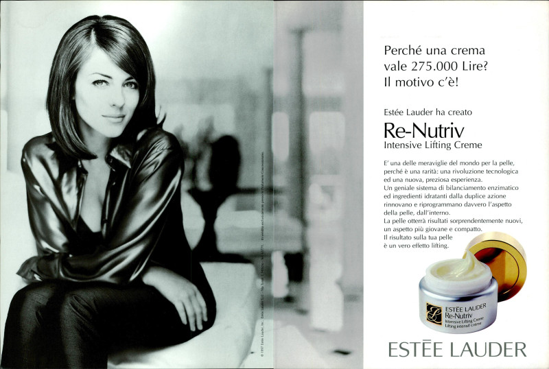 Elizabeth Hurley featured in  the Estée Lauder advertisement for Spring/Summer 1997