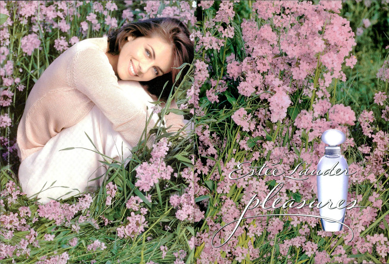 Elizabeth Hurley featured in  the Estée Lauder Pleasures Fragrance advertisement for Spring/Summer 1996