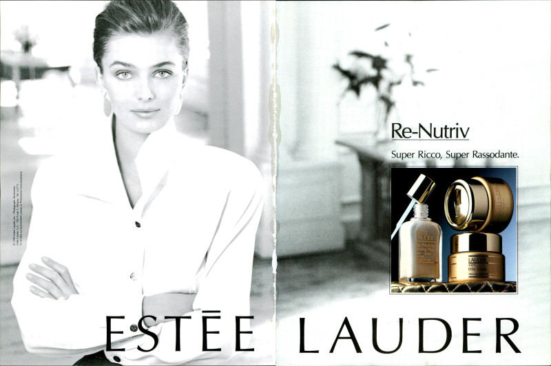 Paulina Porizkova featured in  the Estée Lauder Re-Nutriv advertisement for Spring/Summer 1990