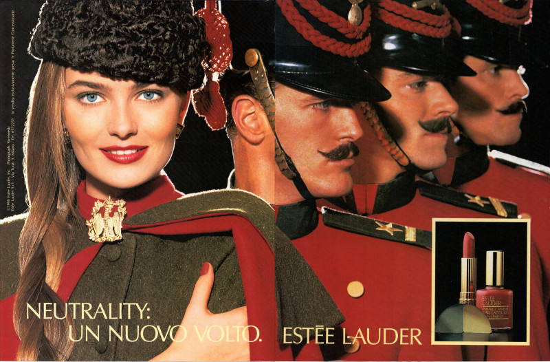 Paulina Porizkova featured in  the Estée Lauder Neutrality advertisement for Autumn/Winter 1990