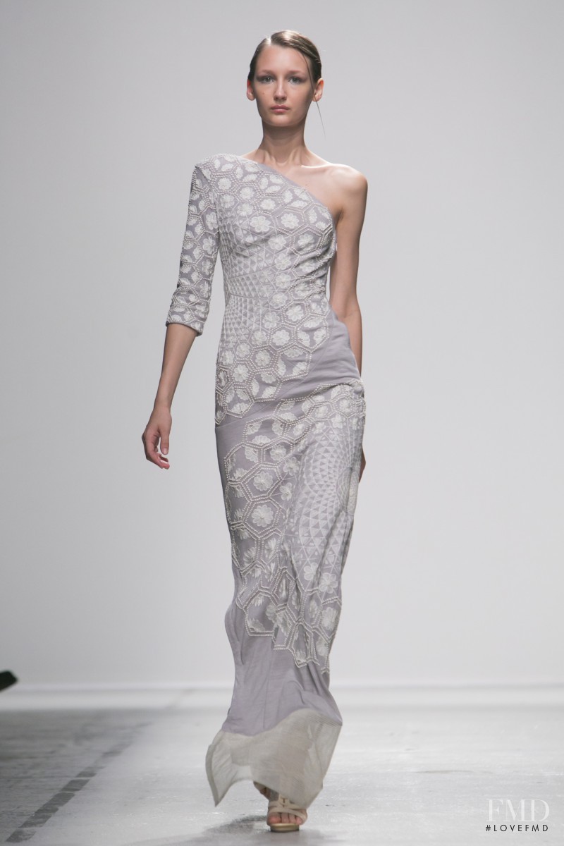 Justyna Gustad featured in  the Rahul Mishra fashion show for Spring/Summer 2015