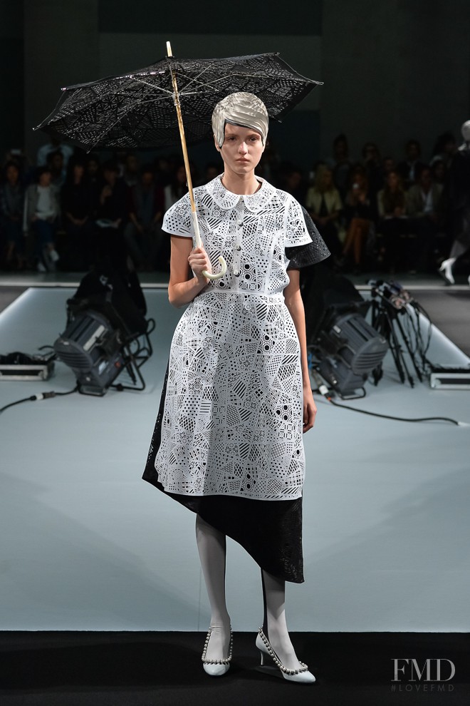 Jane Grybennikova featured in  the Anrealage fashion show for Spring/Summer 2015