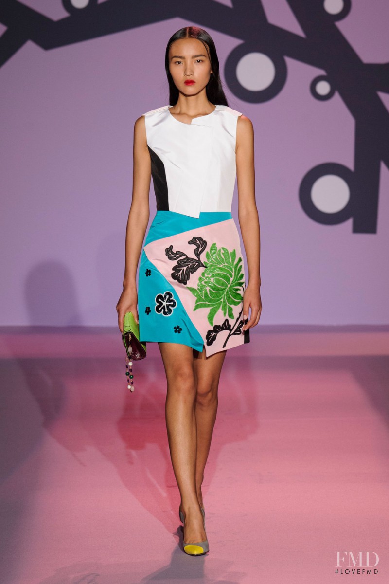 Luping Wang featured in  the Andrew Gn fashion show for Spring/Summer 2015