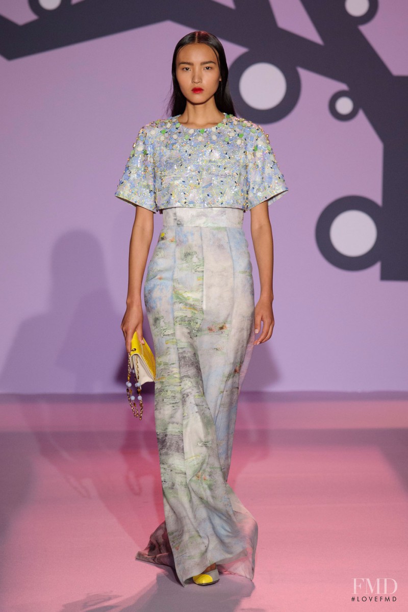 Luping Wang featured in  the Andrew Gn fashion show for Spring/Summer 2015