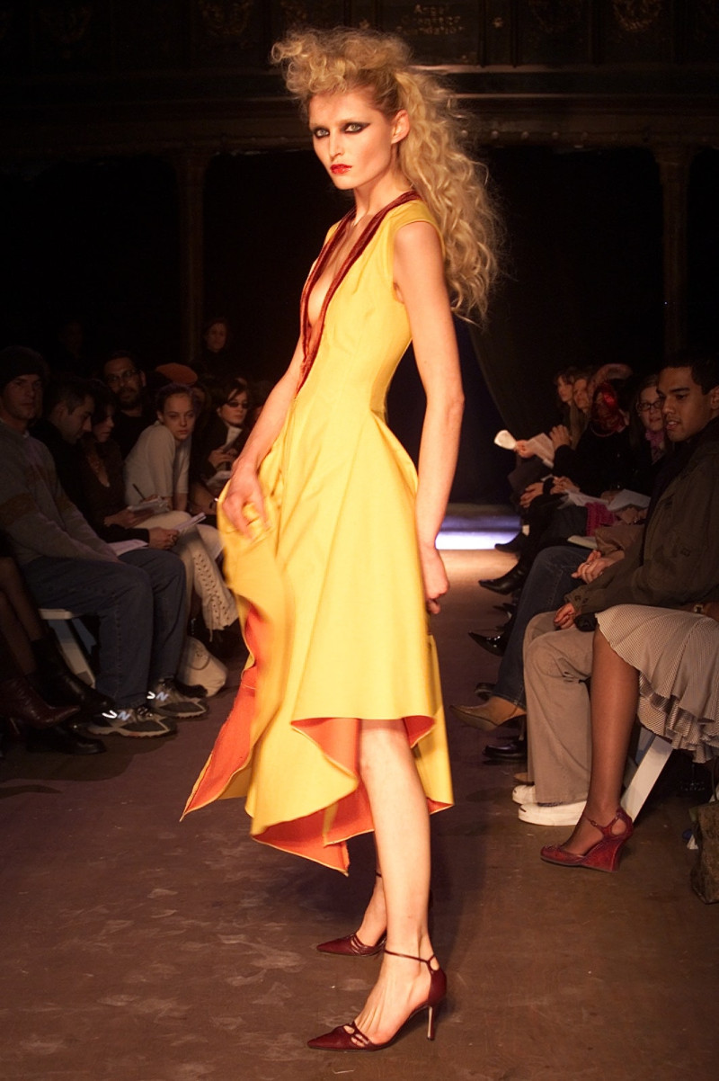 Christelle Lefranc featured in  the Zac Posen fashion show for Autumn/Winter 2002
