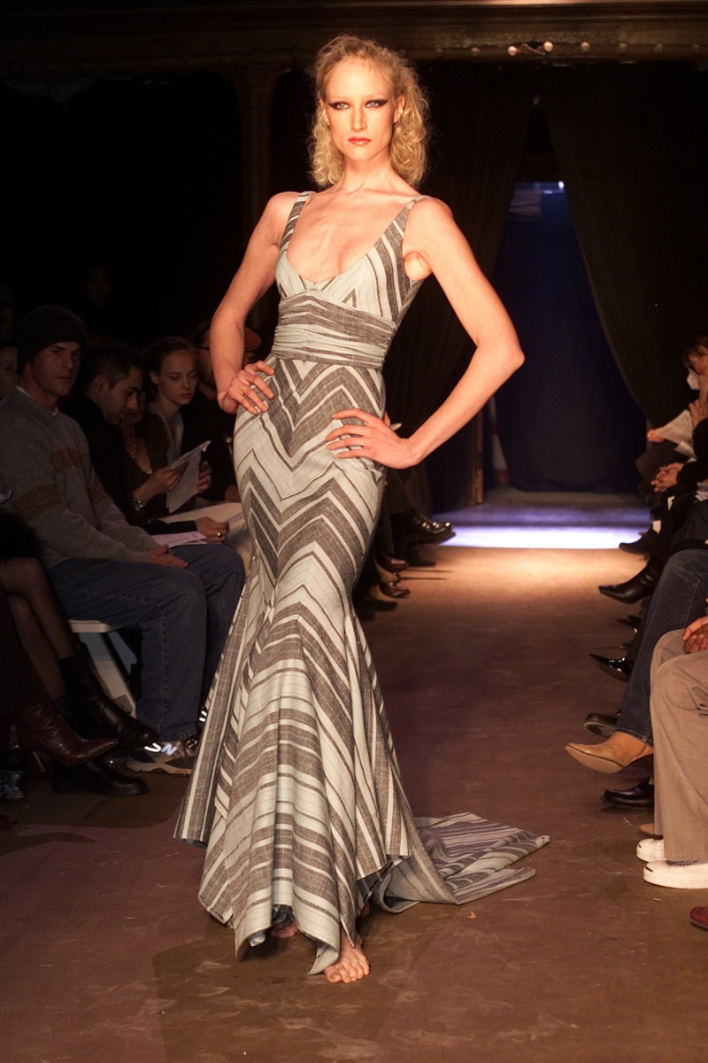 Jade Parfitt featured in  the Zac Posen fashion show for Autumn/Winter 2002