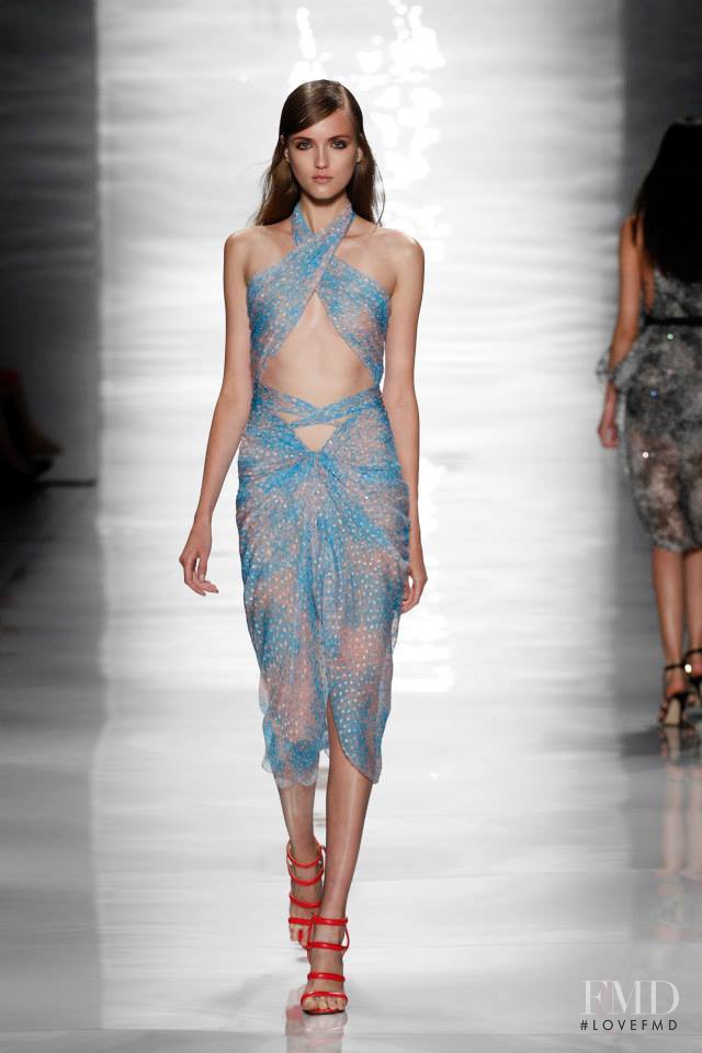 Jane Grybennikova featured in  the Reem Acra fashion show for Spring/Summer 2015