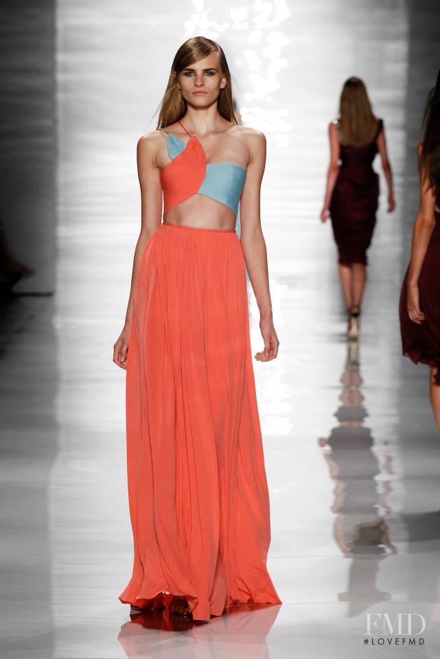 Kristina Petrosiute featured in  the Reem Acra fashion show for Spring/Summer 2015