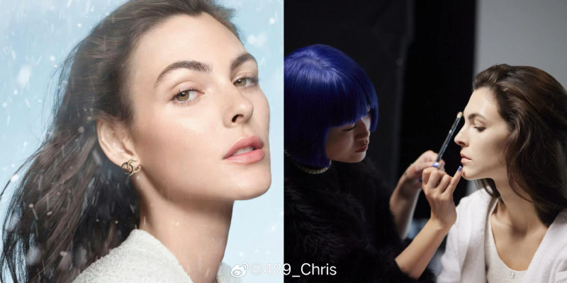 Vittoria Ceretti featured in  the Chanel Beauty Le Blanc Base Makeup advertisement for Spring/Summer 2024