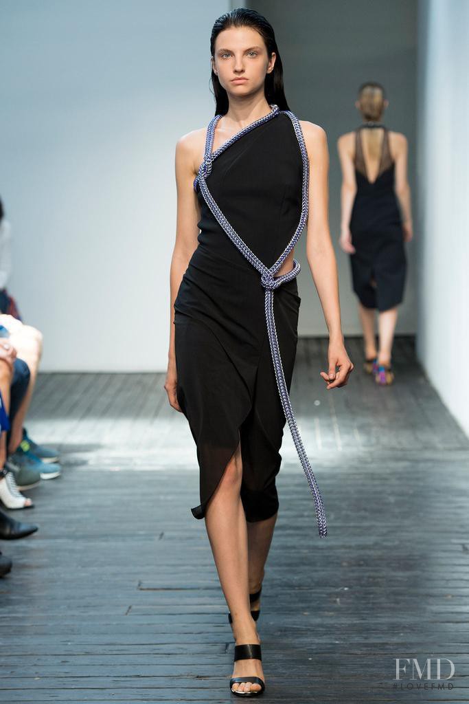 Appoline Rozhdestvenska featured in  the Dion Lee fashion show for Spring/Summer 2015