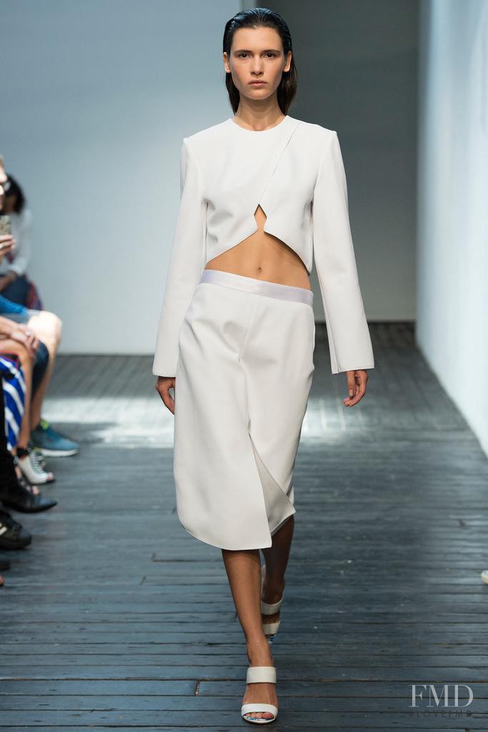 Iana Godnia featured in  the Dion Lee fashion show for Spring/Summer 2015