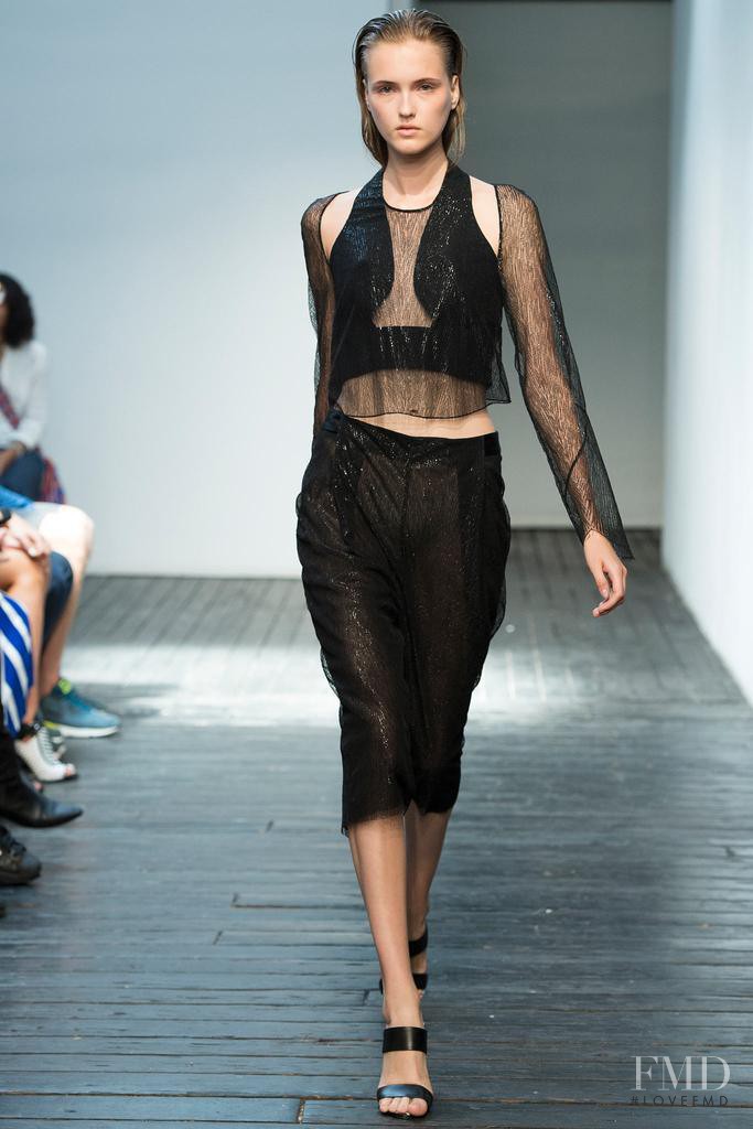 Jane Grybennikova featured in  the Dion Lee fashion show for Spring/Summer 2015