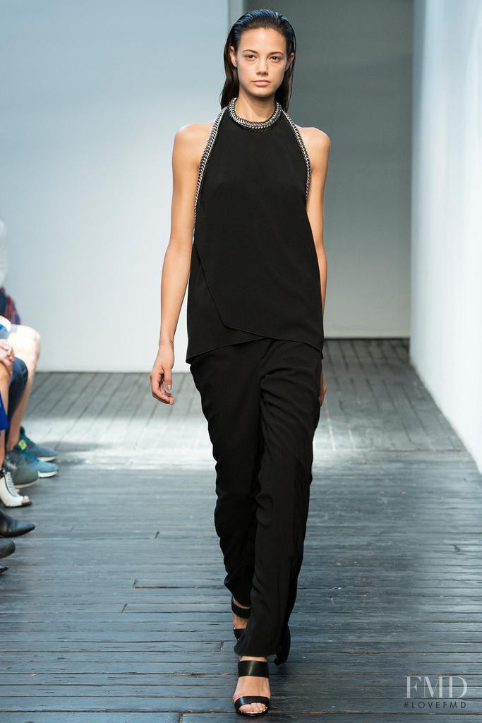 Anja Leuenberger featured in  the Dion Lee fashion show for Spring/Summer 2015
