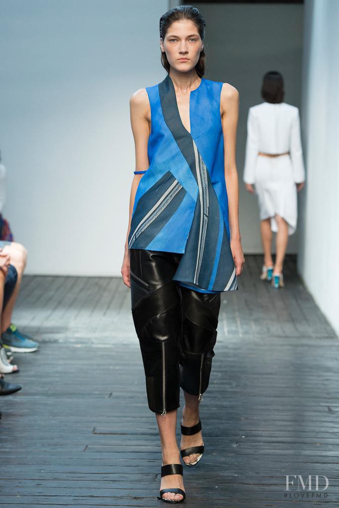 Liene Podina featured in  the Dion Lee fashion show for Spring/Summer 2015