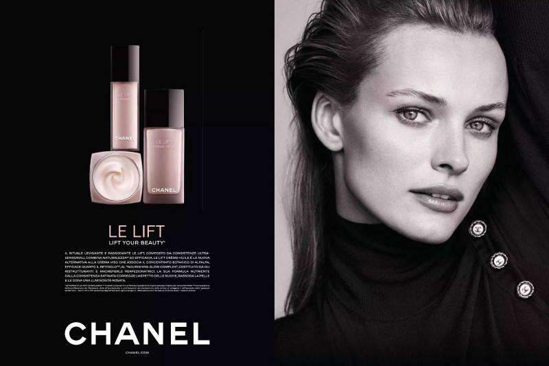 Edita Vilkeviciute featured in  the Chanel Beauty Le Lift Crème-Huile Campaign advertisement for Pre-Fall 2024