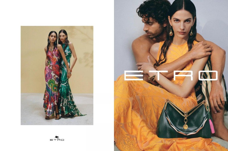 Africa Garcia featured in  the Etro advertisement for Spring/Summer 2025