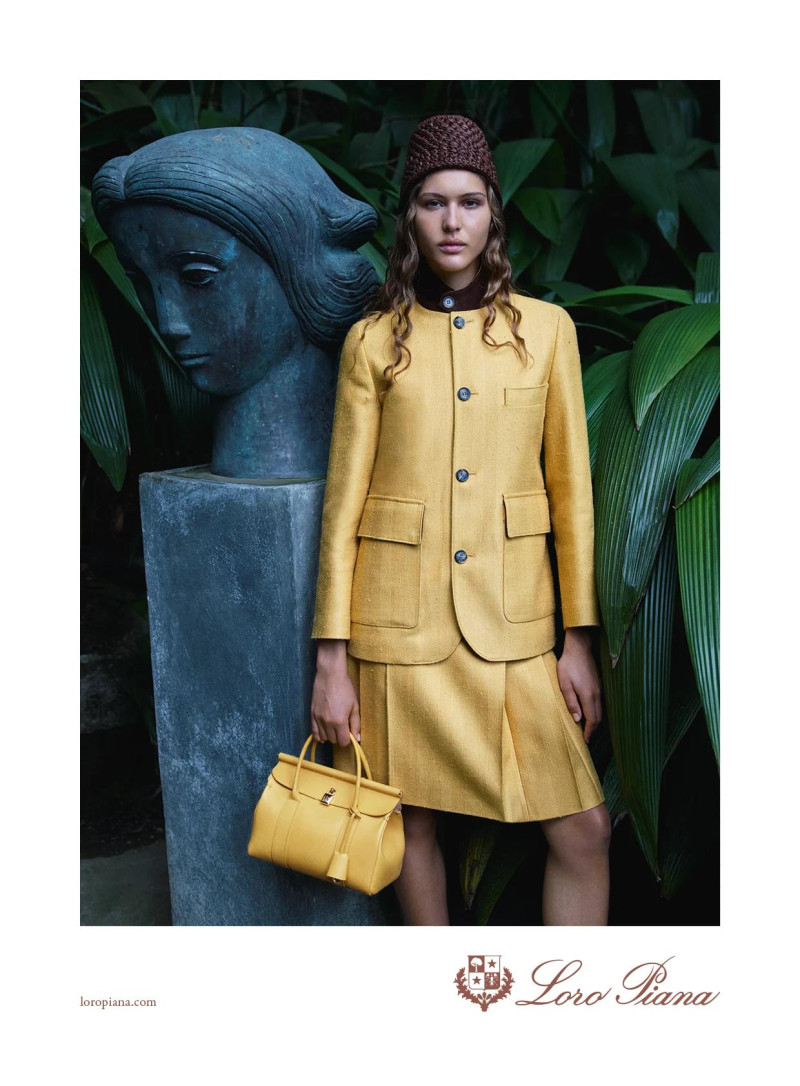 Angelina Kendall featured in  the Loro Piana advertisement for Spring/Summer 2025