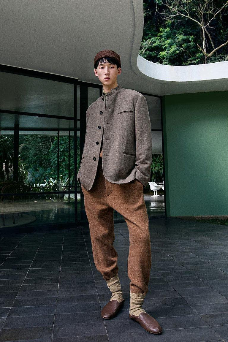 Angelina Kendall featured in  the Loro Piana advertisement for Spring/Summer 2025