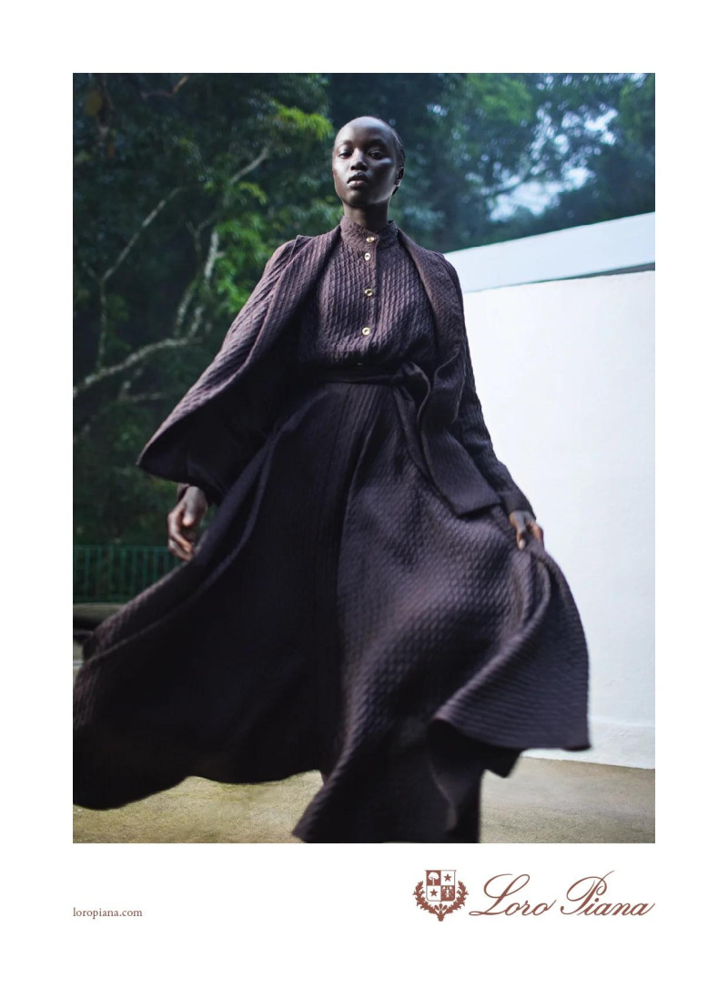Angelina Kendall featured in  the Loro Piana advertisement for Spring/Summer 2025