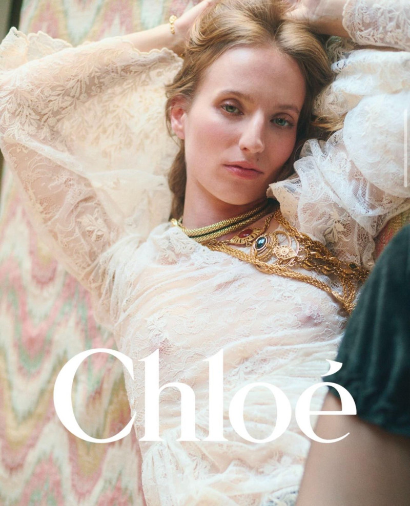 Petra Collins featured in  the Chloe Characters advertisement for Spring/Summer 2025