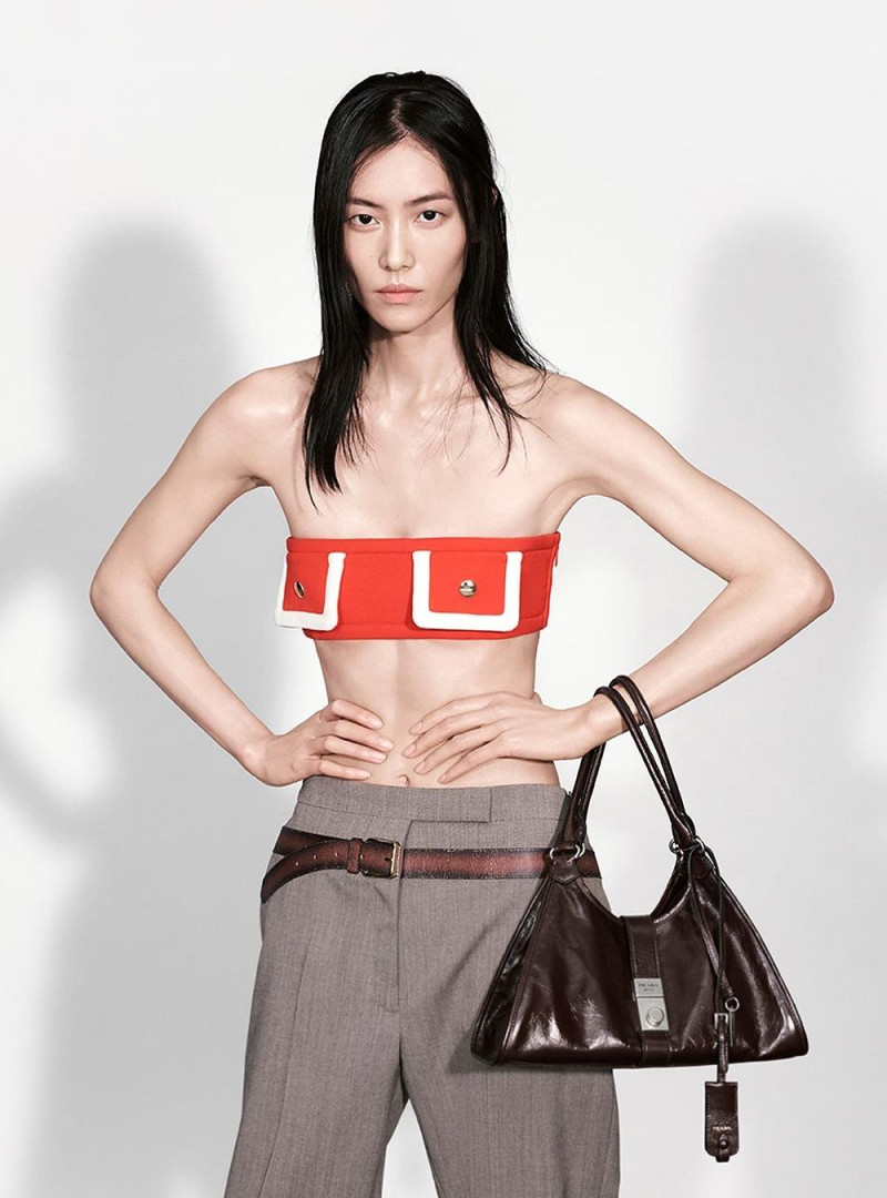 Liu Wen featured in  the Prada advertisement for Spring/Summer 2025