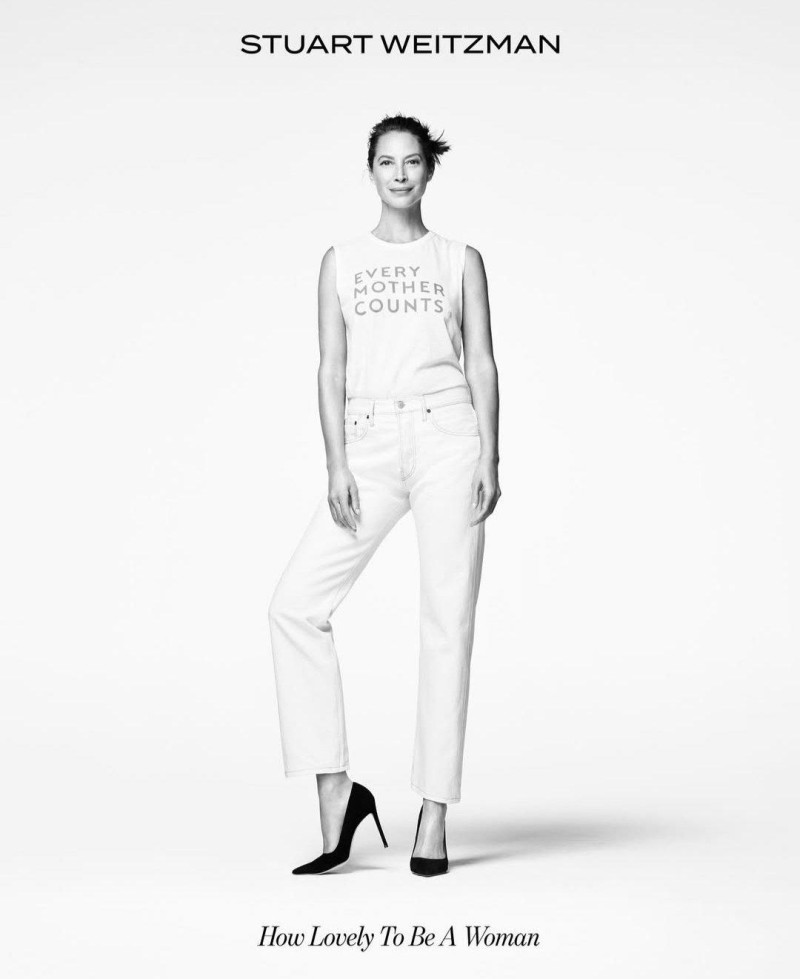 Christy Turlington featured in  the Stuart Weitzman advertisement for Spring/Summer 2024
