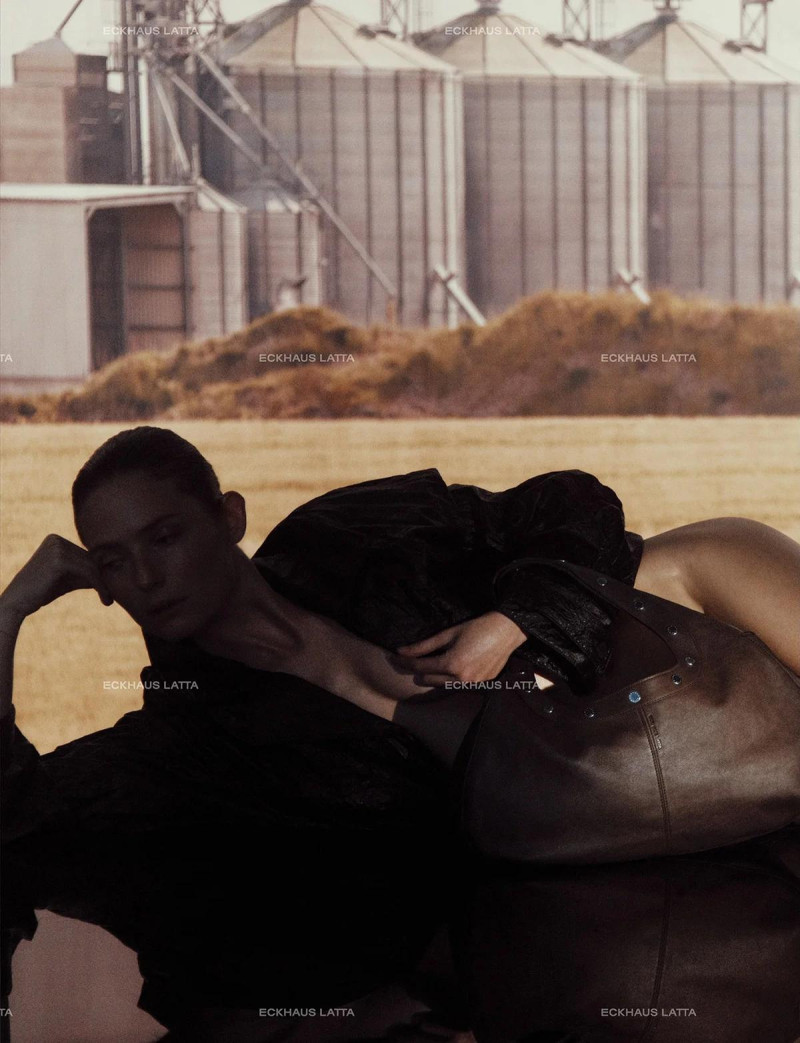 Camilla Deterre featured in  the Eckhaus Latta The Snap Bag advertisement for Winter 2024