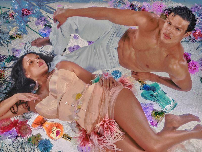 Alva Claire featured in  the Jean-Paul Gaultier Fragrance Belle Beau Fragrance advertisement for Pre-Spring 2025