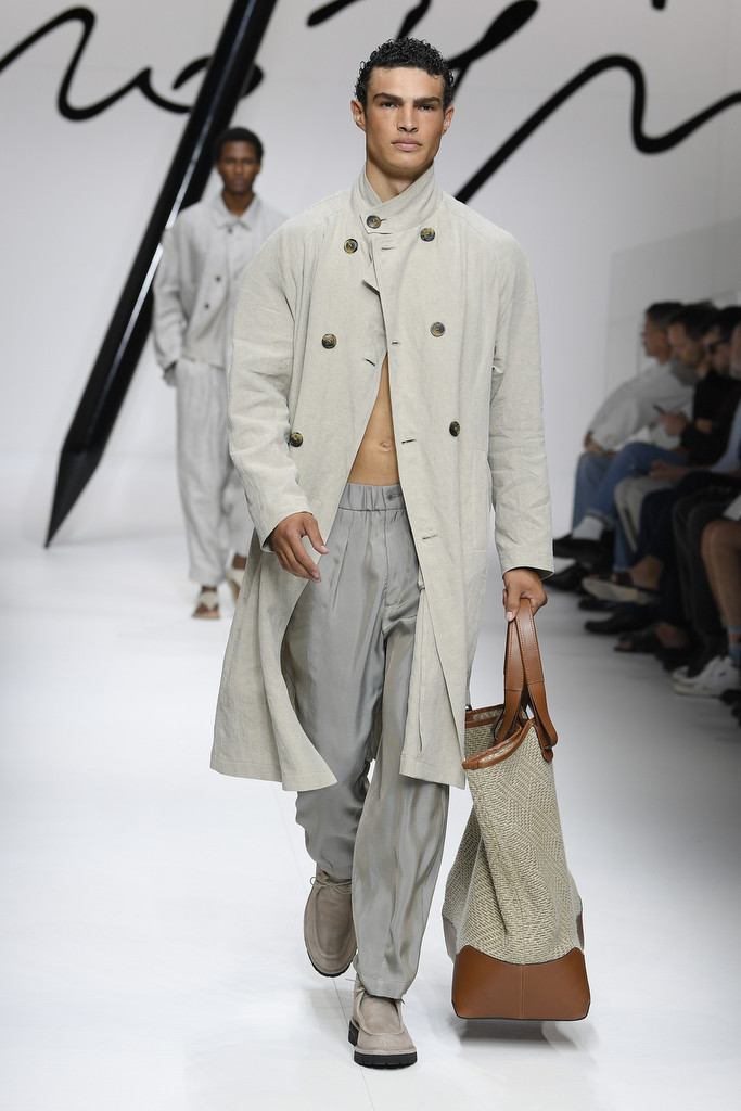 Noah Luis Brown featured in  the Giorgio Armani fashion show for Spring/Summer 2024