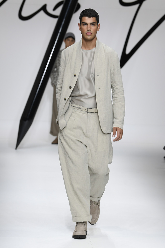 Omar Metwally featured in  the Giorgio Armani fashion show for Spring/Summer 2024