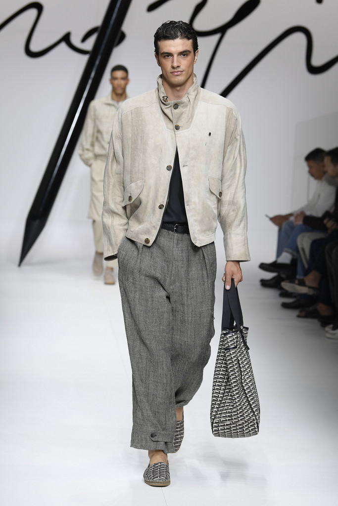 Francesco Ruggiero featured in  the Giorgio Armani fashion show for Spring/Summer 2024