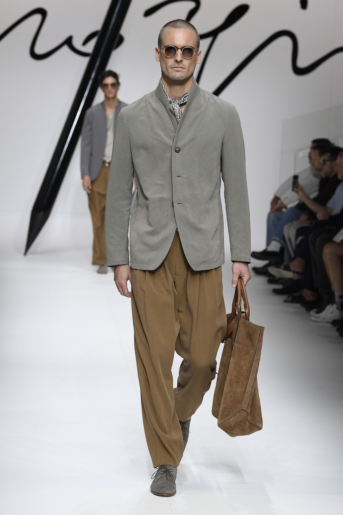 Maxime Daunay featured in  the Giorgio Armani fashion show for Spring/Summer 2024