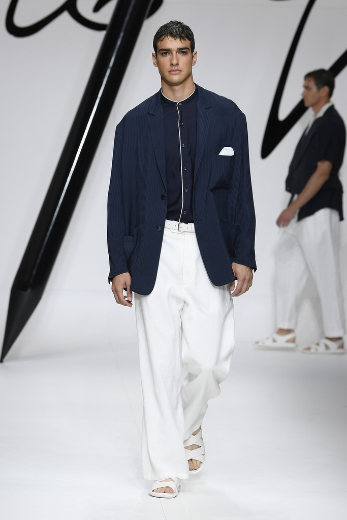 Vuk Zivkovic featured in  the Giorgio Armani fashion show for Spring/Summer 2024