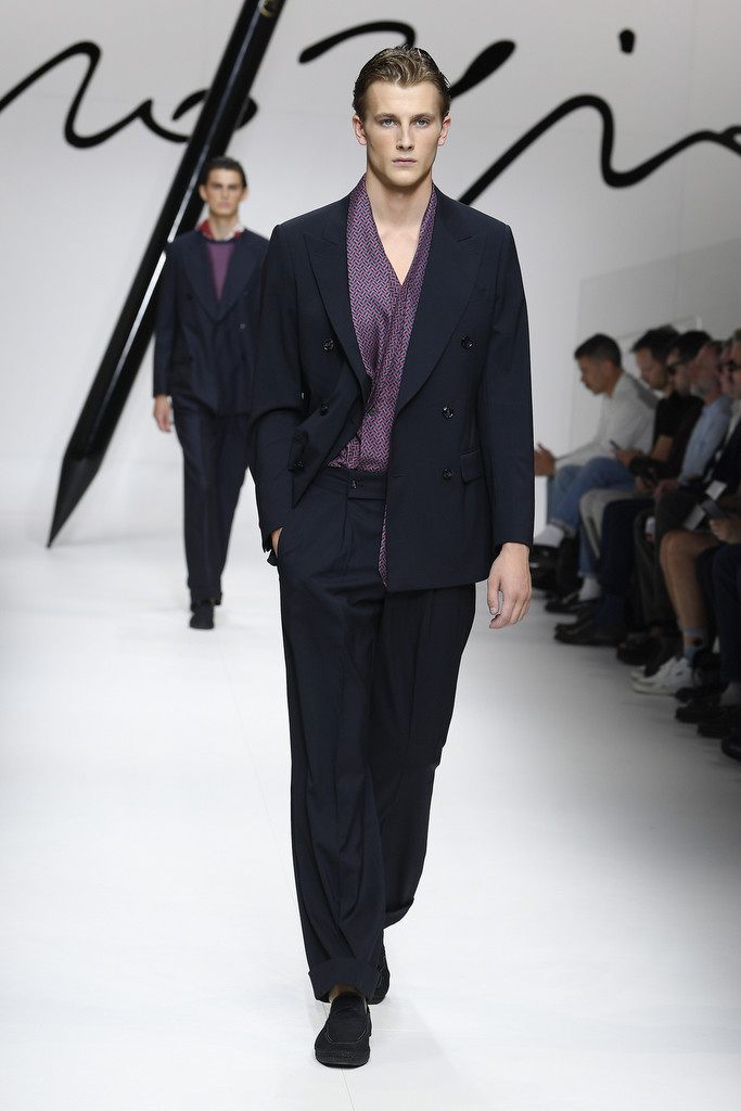 Oden Delargy featured in  the Giorgio Armani fashion show for Spring/Summer 2024