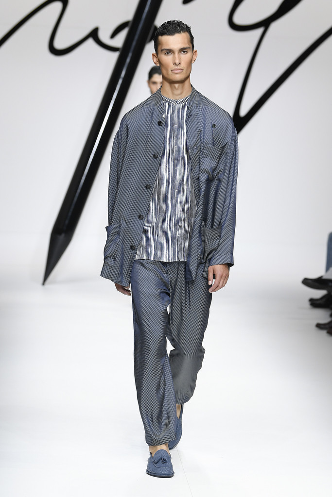 Milan Staal featured in  the Giorgio Armani fashion show for Spring/Summer 2024