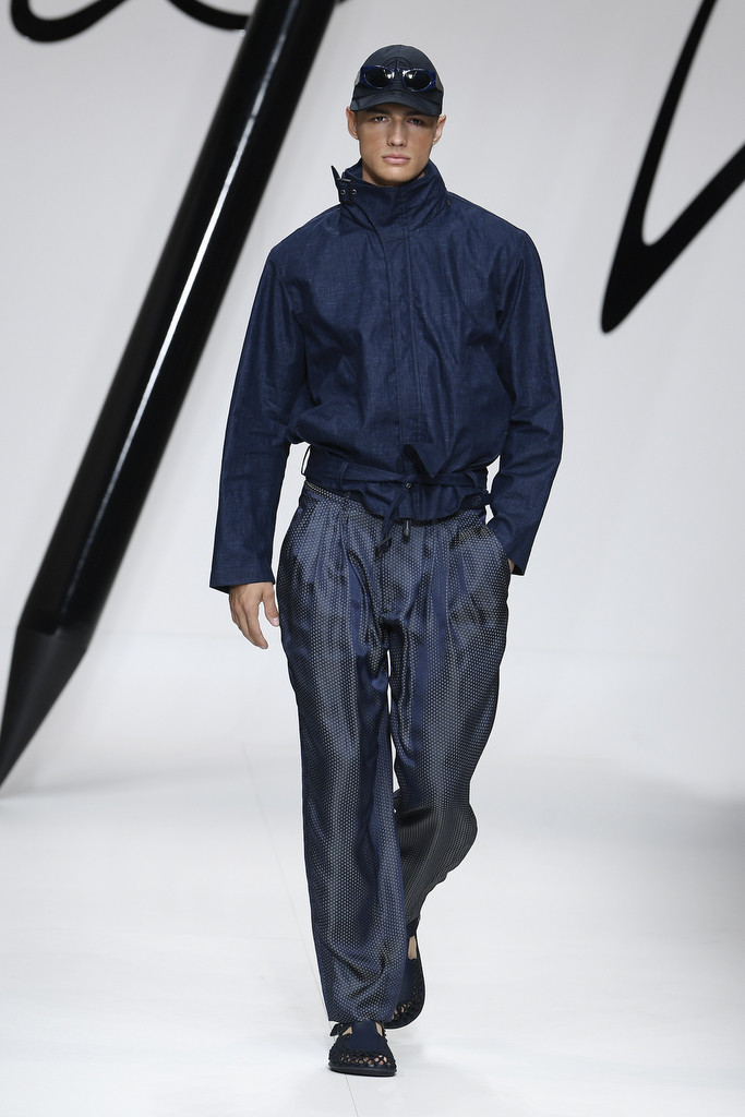 Ondrej Mokos featured in  the Giorgio Armani fashion show for Spring/Summer 2024
