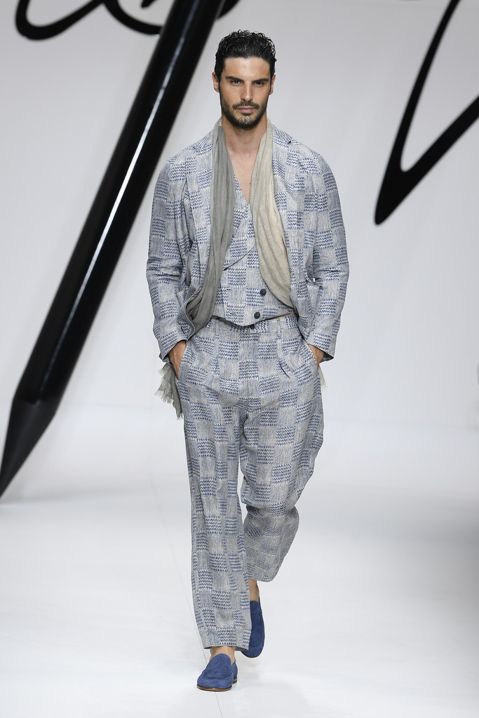 Alessio Petrazzuoli featured in  the Giorgio Armani fashion show for Spring/Summer 2024