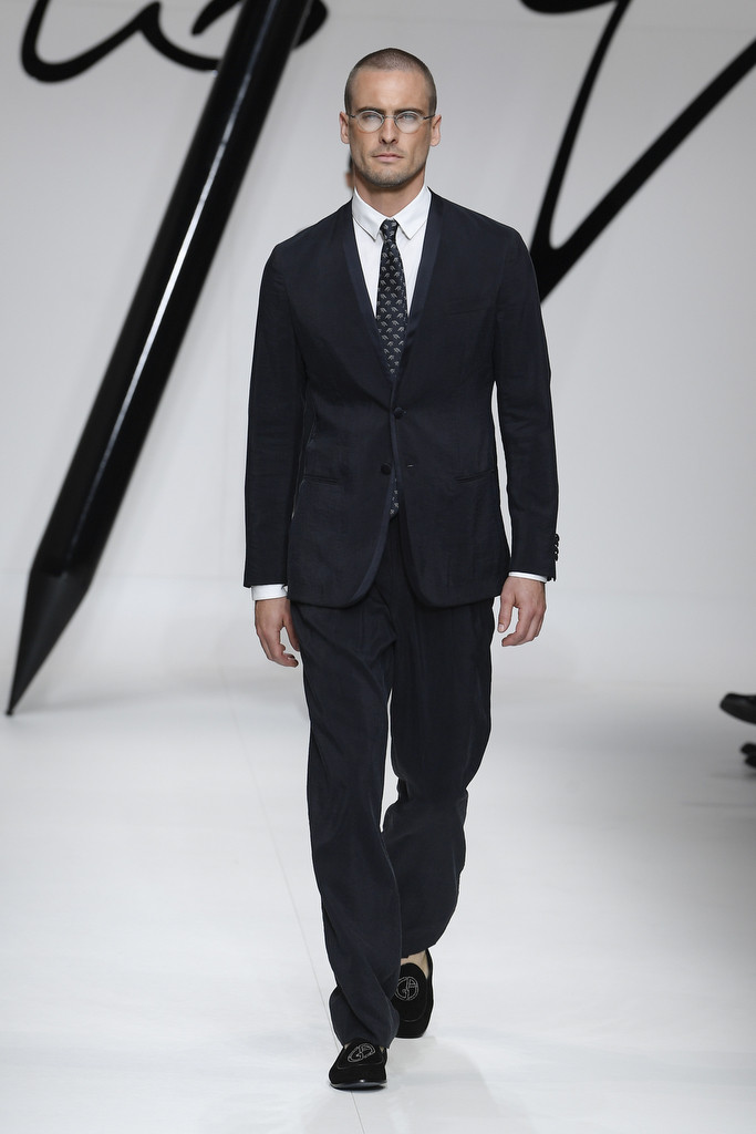 Maxime Daunay featured in  the Giorgio Armani fashion show for Spring/Summer 2024
